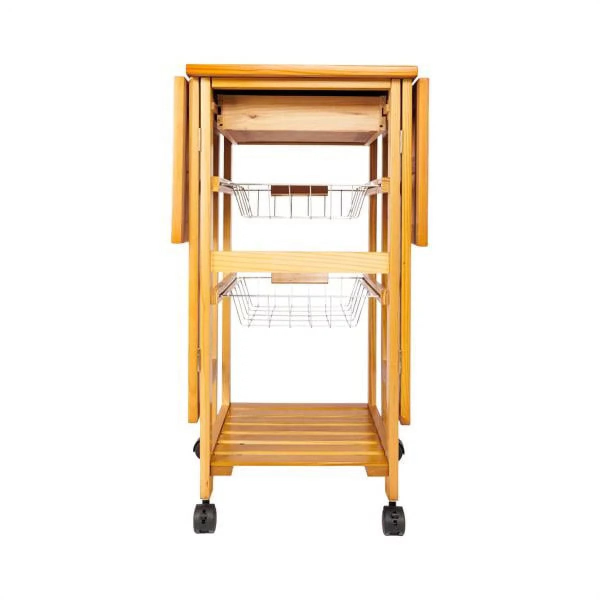 Portable Rolling Drop Leaf Kitchen Table or Storage Trolley Cart F23982