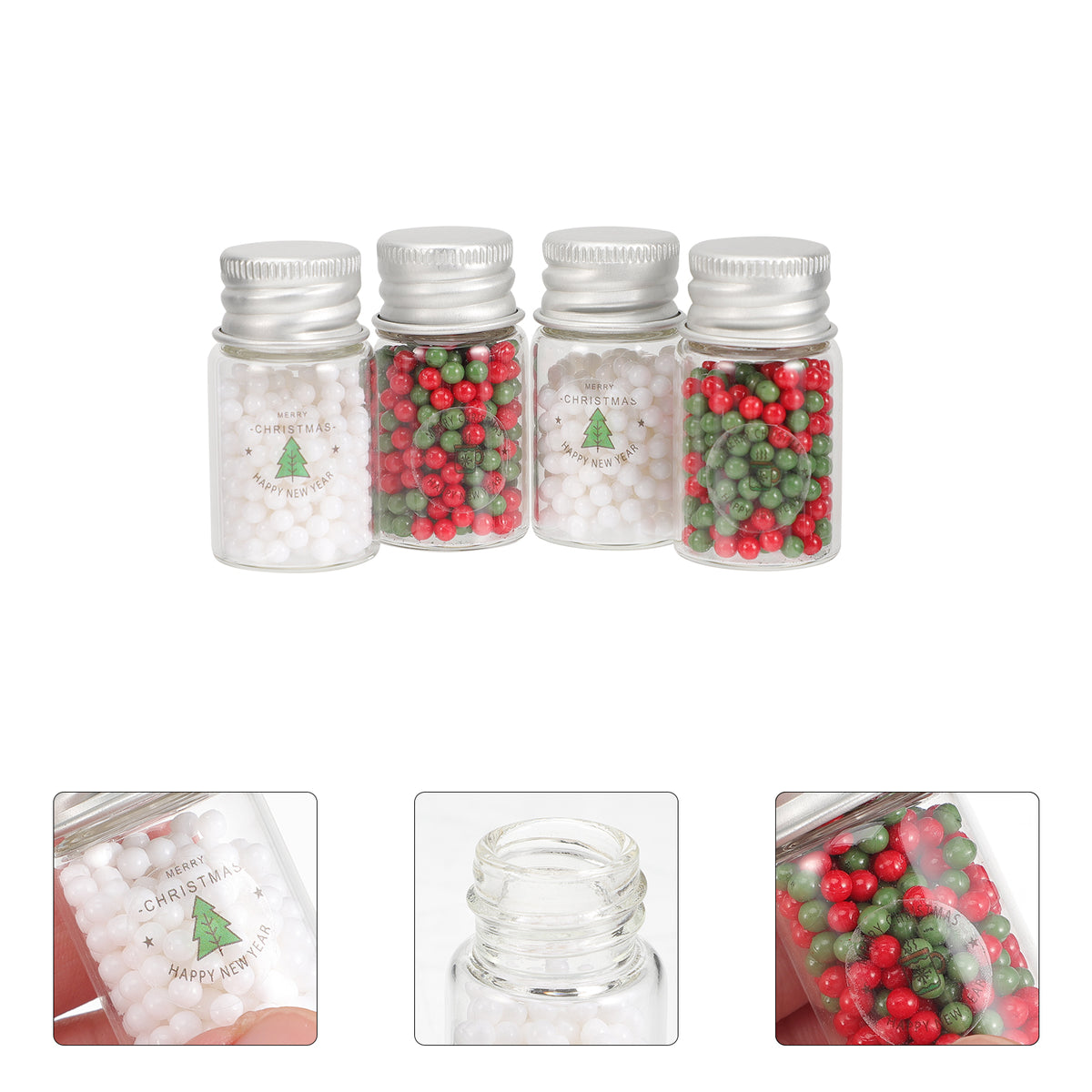 4pcs Doll House Christmas Mini Candy Ball Cookies Xmas Miniature Sweet Props J7498