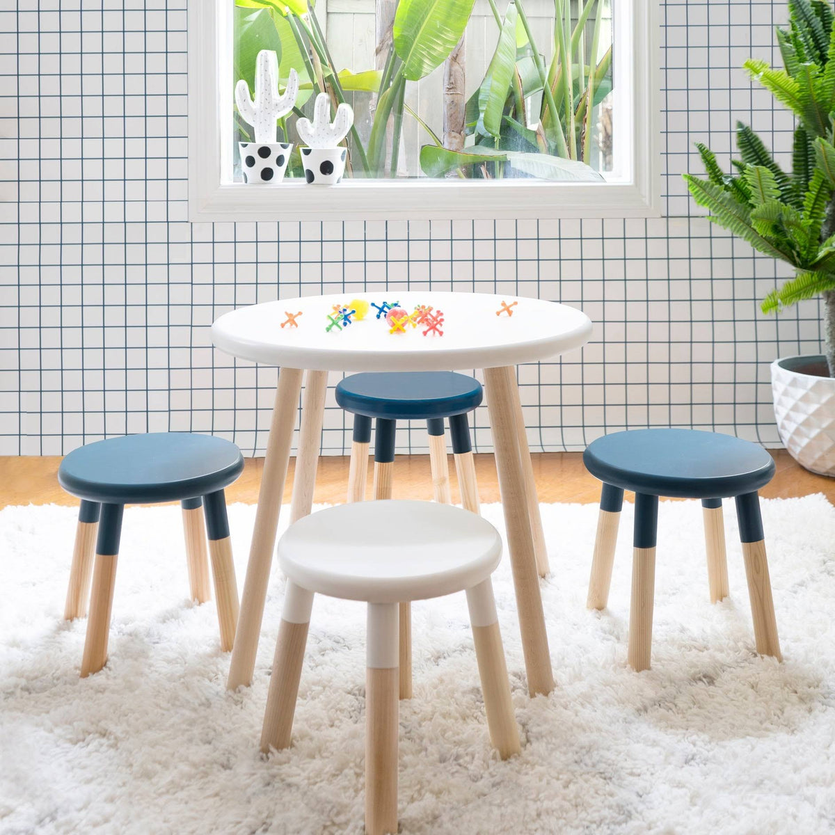 Round Kids Table Maple/Yellow F84816
