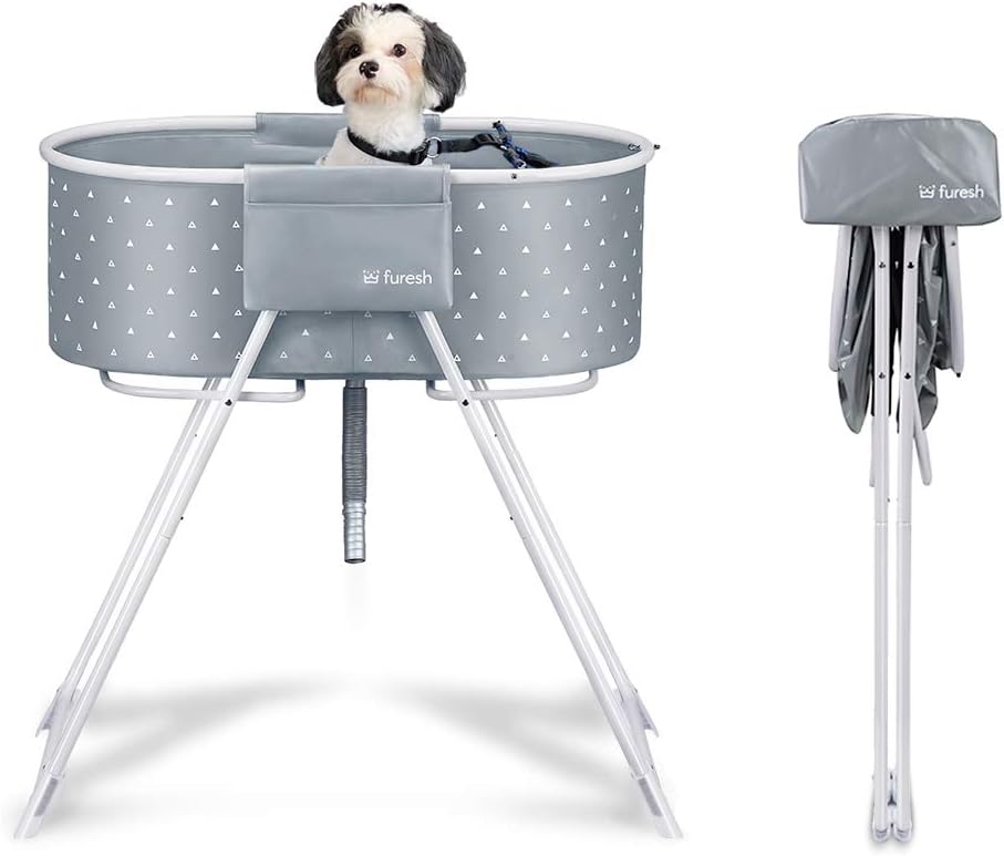 Gray Foldable Dog Bath Tub and Wash Station S570