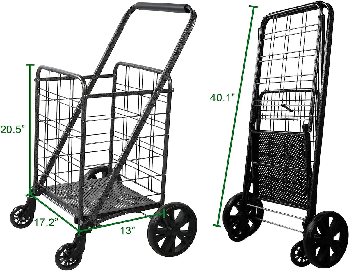 Folding Utility Cart with Swivel Wheels, 77lb Capacity T2954