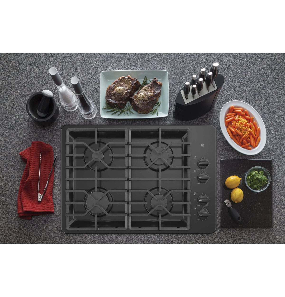 Black 4 Burner Gas Cooktop Y285059