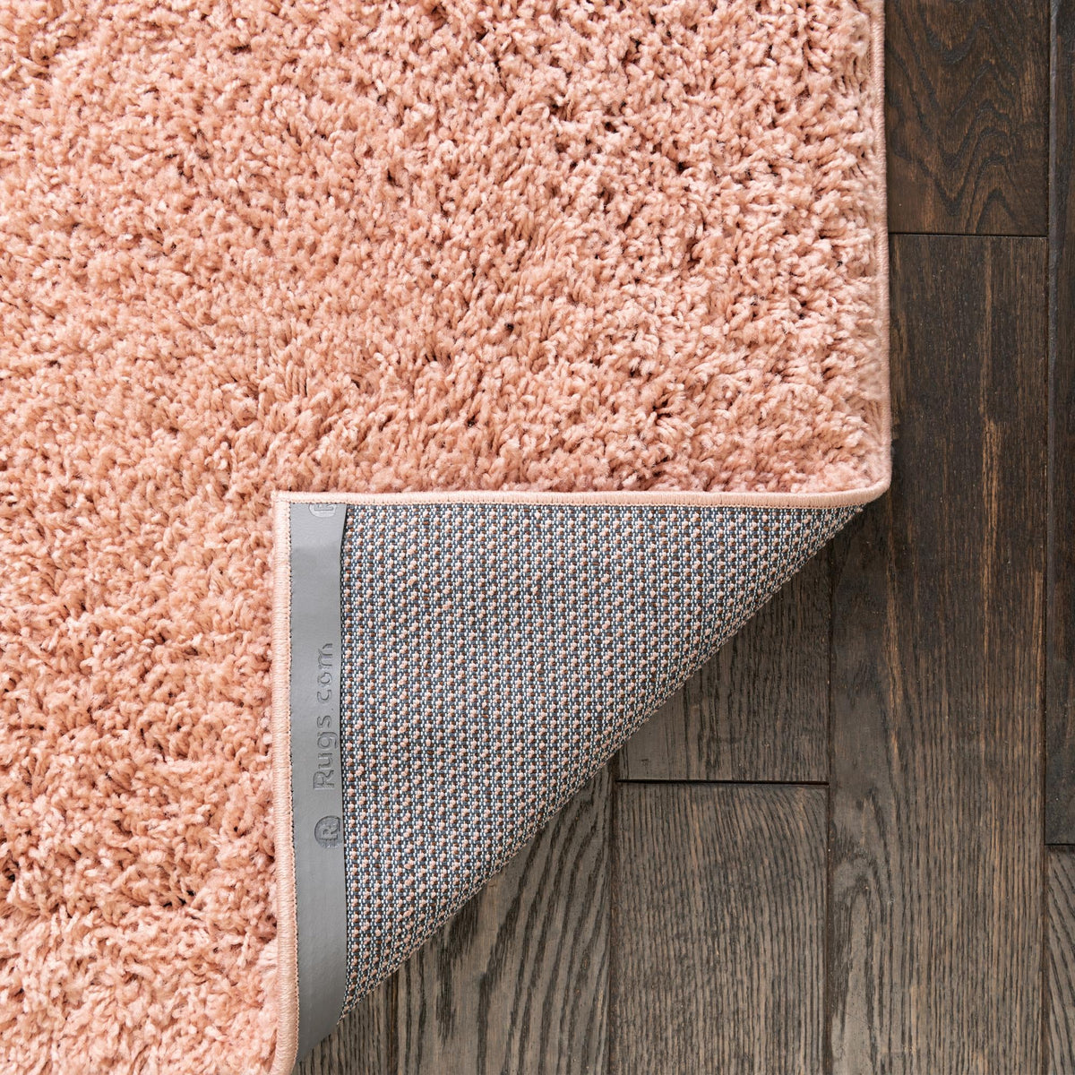 Rose Pink Solid Square Shag Area Rug V20472