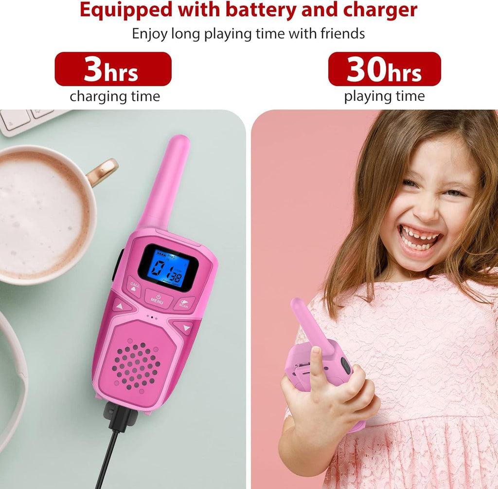 Walkie Talkie for Kids with Batteries and Charger E107