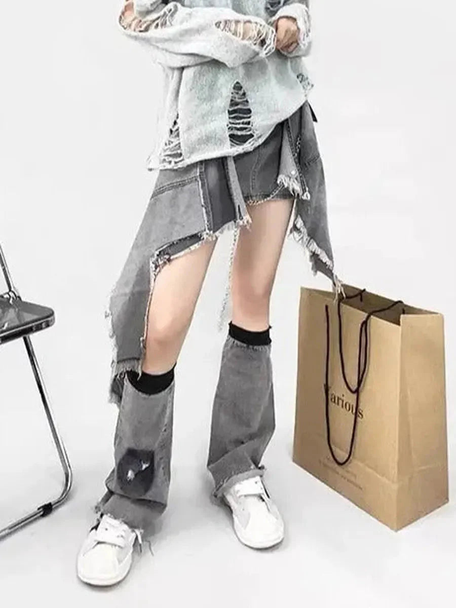Ripped Irregular Hem 3pcs Set I114