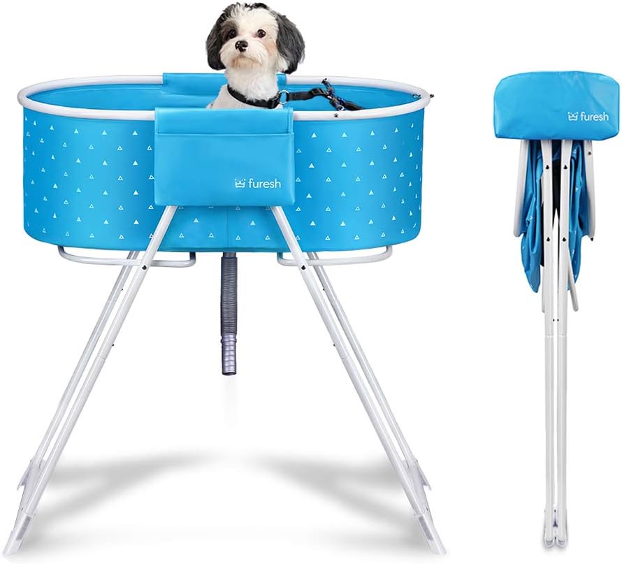 Gray Foldable Dog Bath Tub and Wash Station S570
