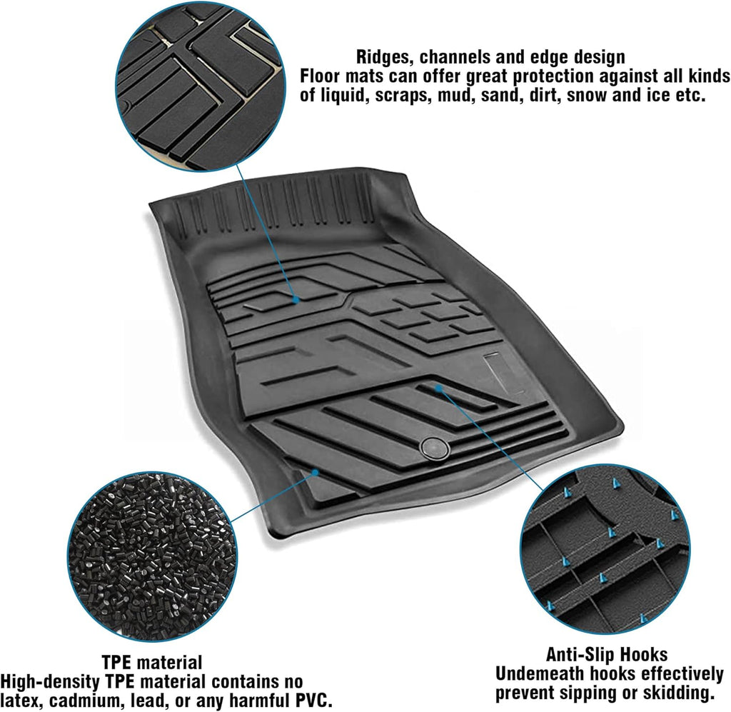 Black TPE All Weather Floor Liners Y502