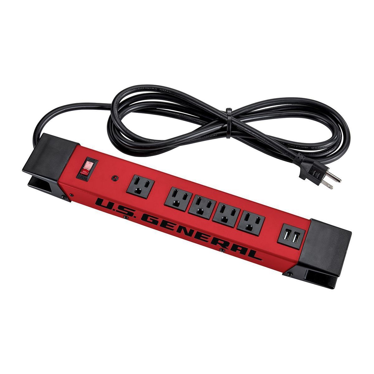 5-Outlet Magnetic Power Strip with 2 USB Ports D260053