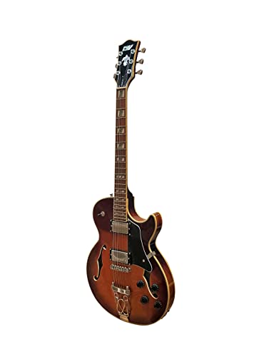 Tobacco Sunburst Jazz Solid Hollow-Body Electric Guitar K39966