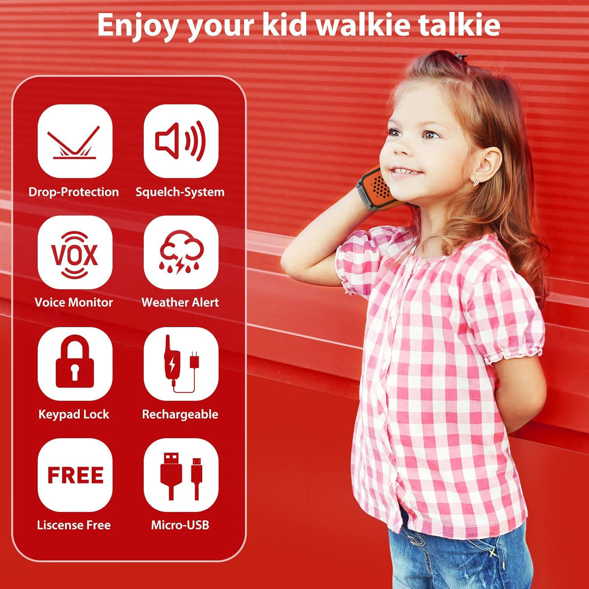 Walkie Talkie for Kids with Batteries and Charger E107