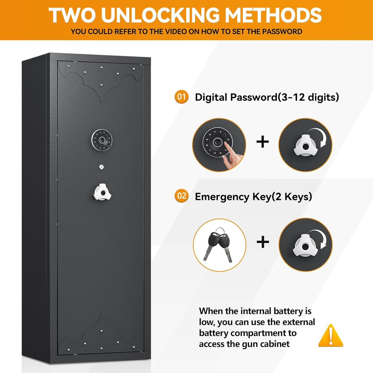 10-12 Gun Safe with Removable Shelf and Gun Rack Z57042