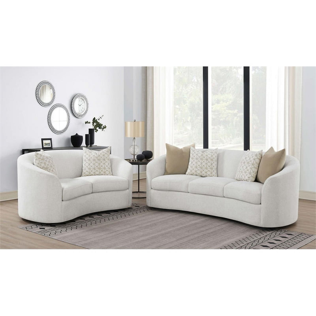 Latte Fabric Upholstered 2-piece Living Room Set J4715
