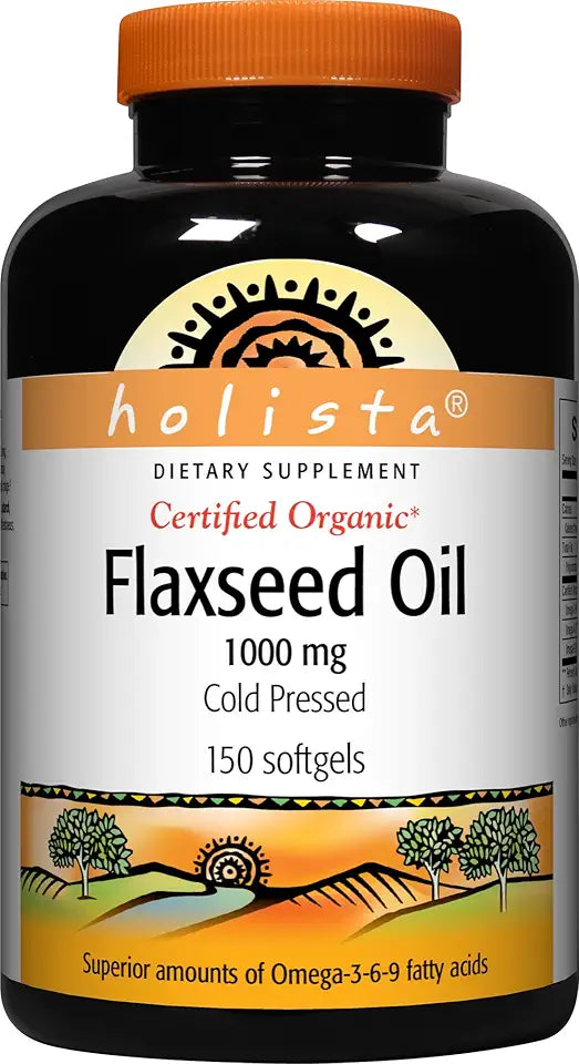 Flaxseed Oil 1000mg Cold Pressed Certified Organic 150-Count Y796