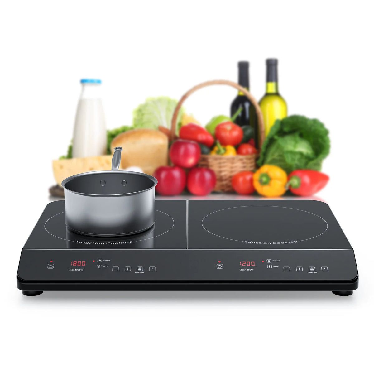 1800w 2 Induction Burner Cooktop with 9 Power Settings B7948