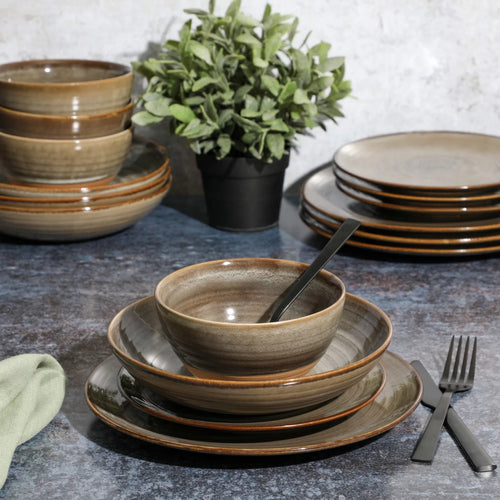 16 Piece Terracotta Reactive Dinnerware Set Q9880