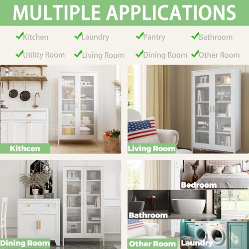 5 Tier Metal Storage Cabinet with 2 Barn Door U812
