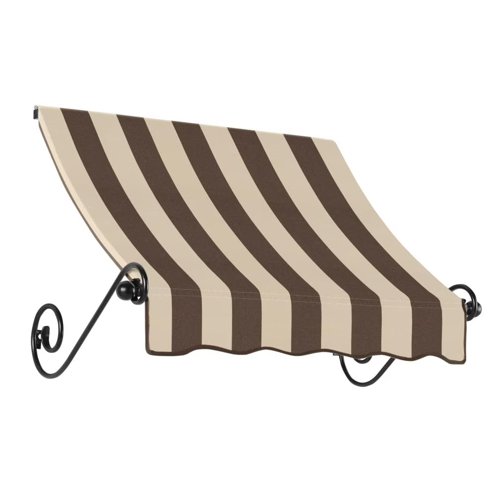 Brown/Tan Stripe Acrylic Fixed Awning W799