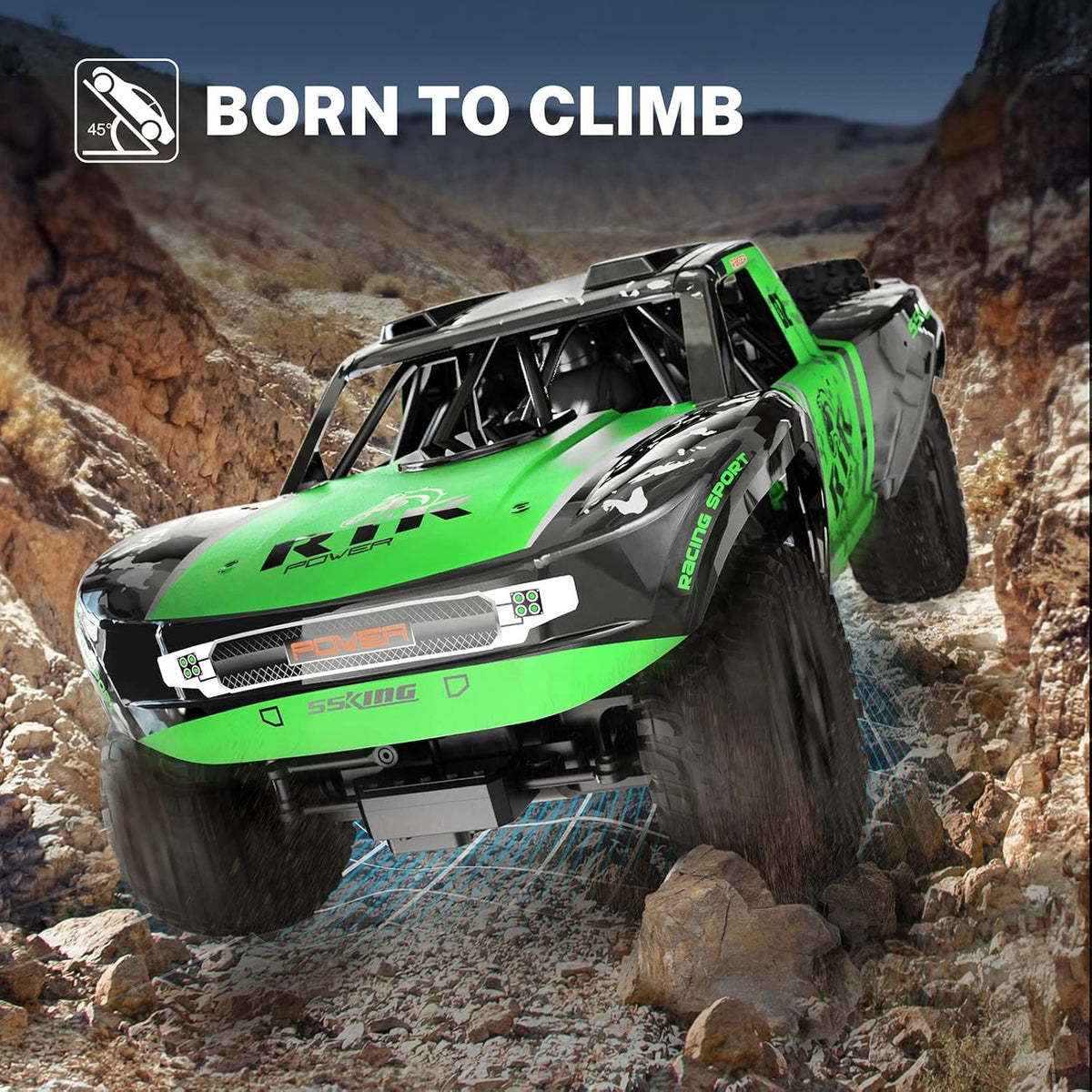 1:10 Scale 2.4 GHz Waterproof 4WD RC Monster Truck (Green) F324
