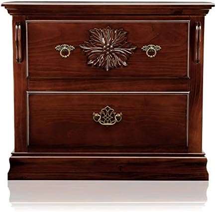 Dark Pine Solid Wood 2-Drawer Nightstand A638