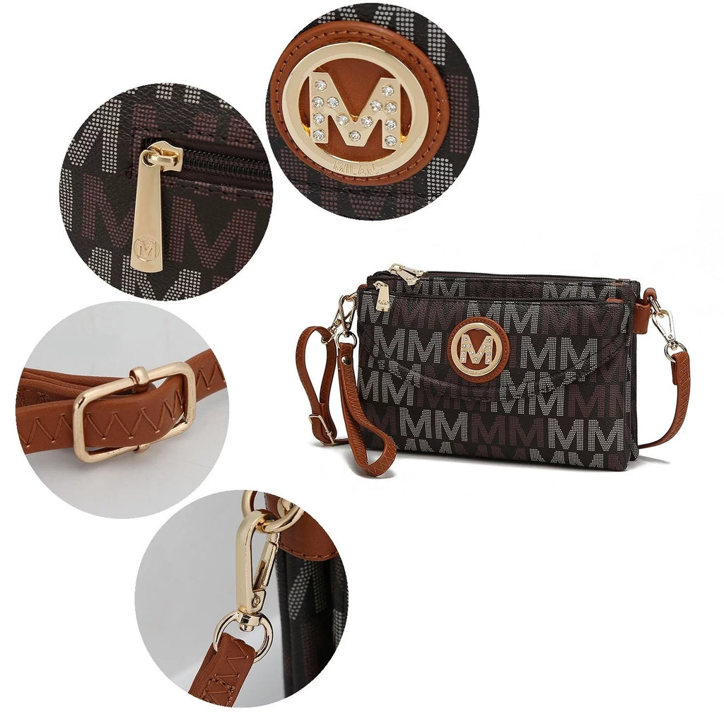 Beige Monogram Crossbody Handbag B306