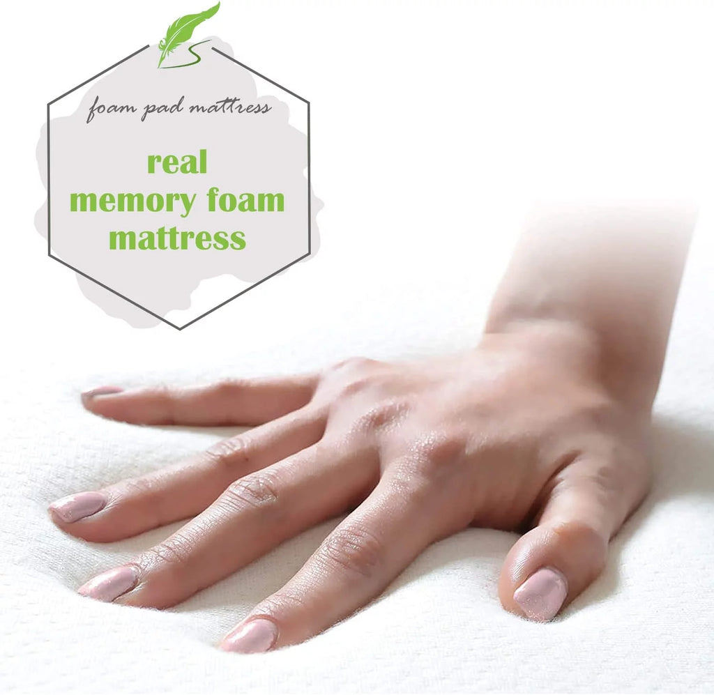 Folding Bed with Memory Foam Mattress and Wheels R13543