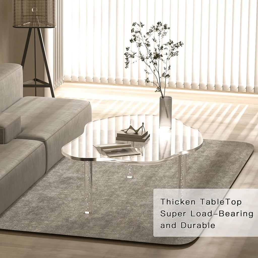 Acrylic Cloud Shape Coffee Table 39"x28"x16" Clear Irregular Coffee Table V33183