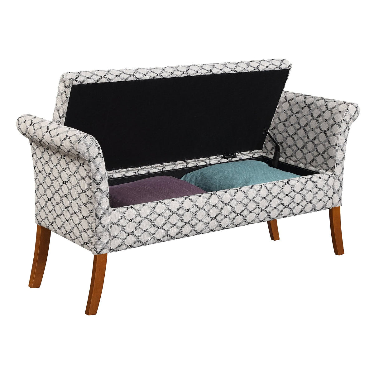 Espresso Faux Leather Storage Bench F159
