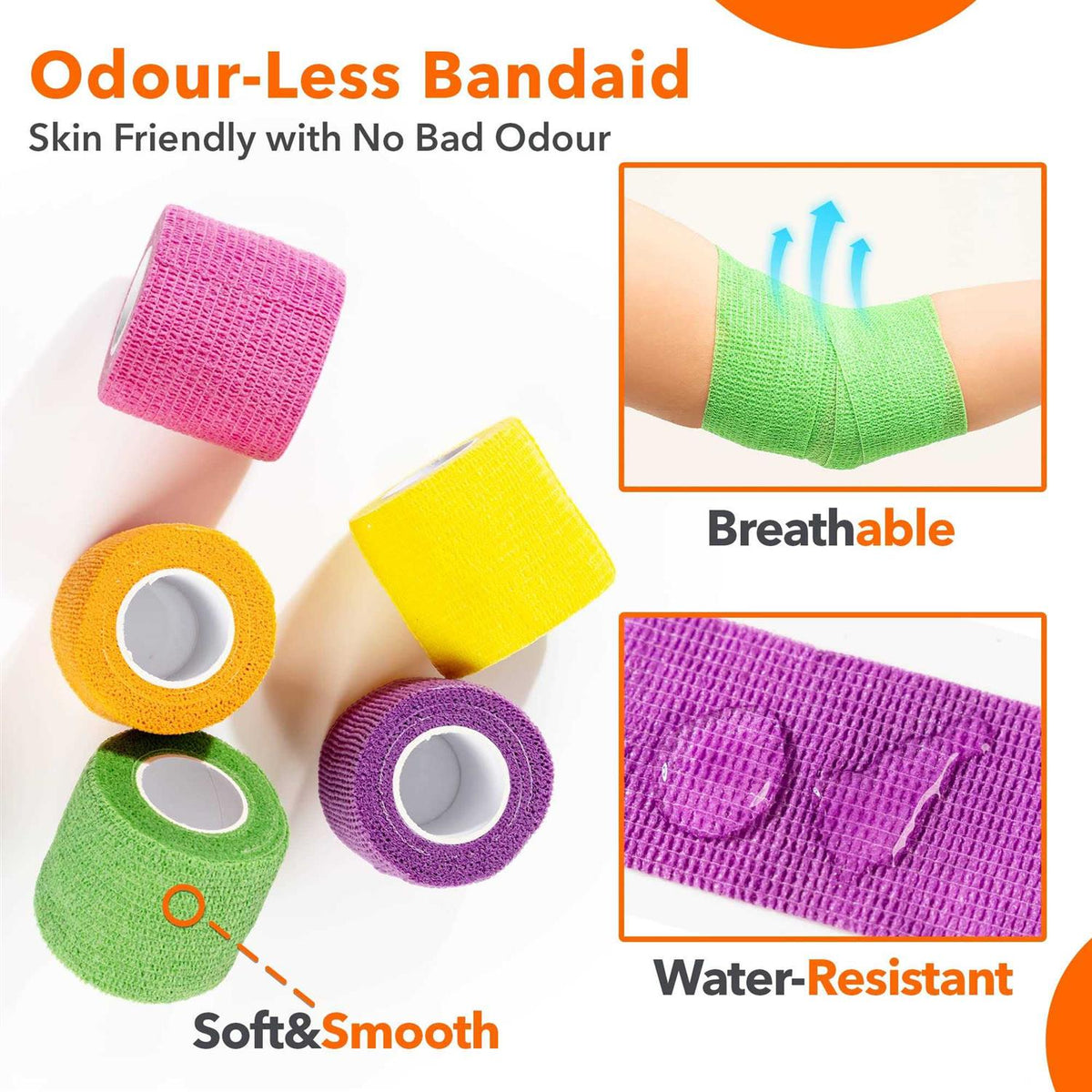 2 inch x 5 Yards Non-Woven Self Adhesive Bandage Wrap K656198