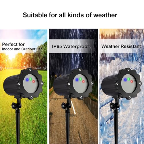 Laser Christmas Lights, 3 Color Laser Light Projector, Water Proof L898381