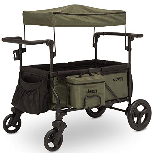 Black/Green Stroller Wagon with Cooler Bag and Parent Organizer S314985