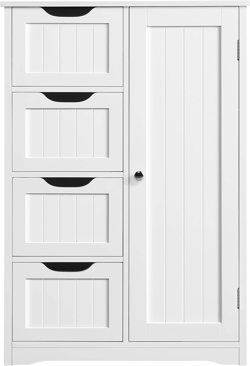 Gray Freestanding Floor Cabinet with 4 Drawers and Adjustable Shelves V624