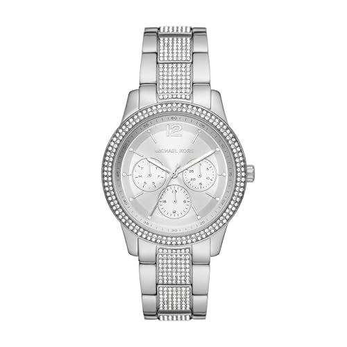 Stainless Steel and Pavé Crystal Multifunction Watch F410113