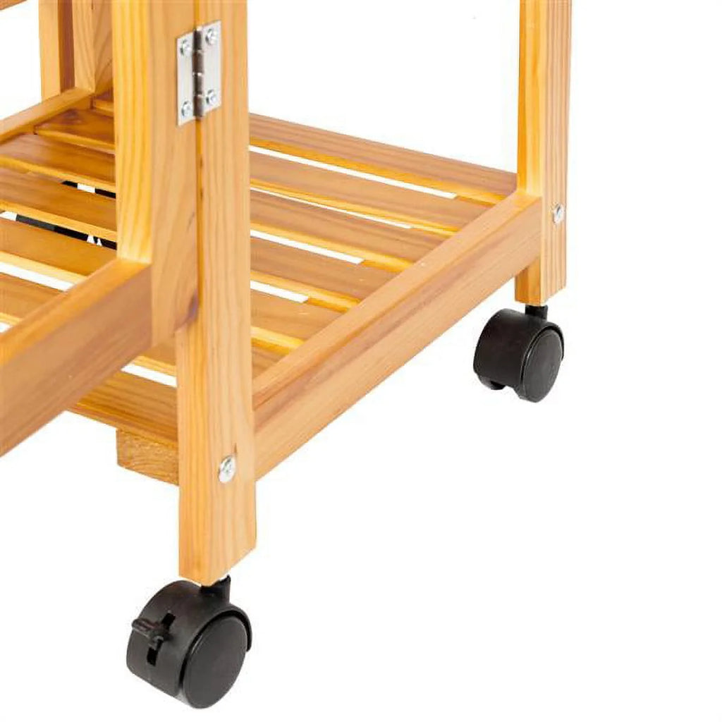 Portable Rolling Drop Leaf Kitchen Table or Storage Trolley Cart F23982