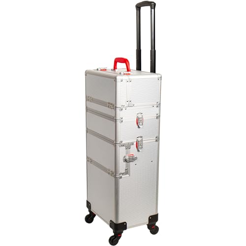 Large Capacity Rolling Makeup Train Case with Key Swivel Wheels K31048