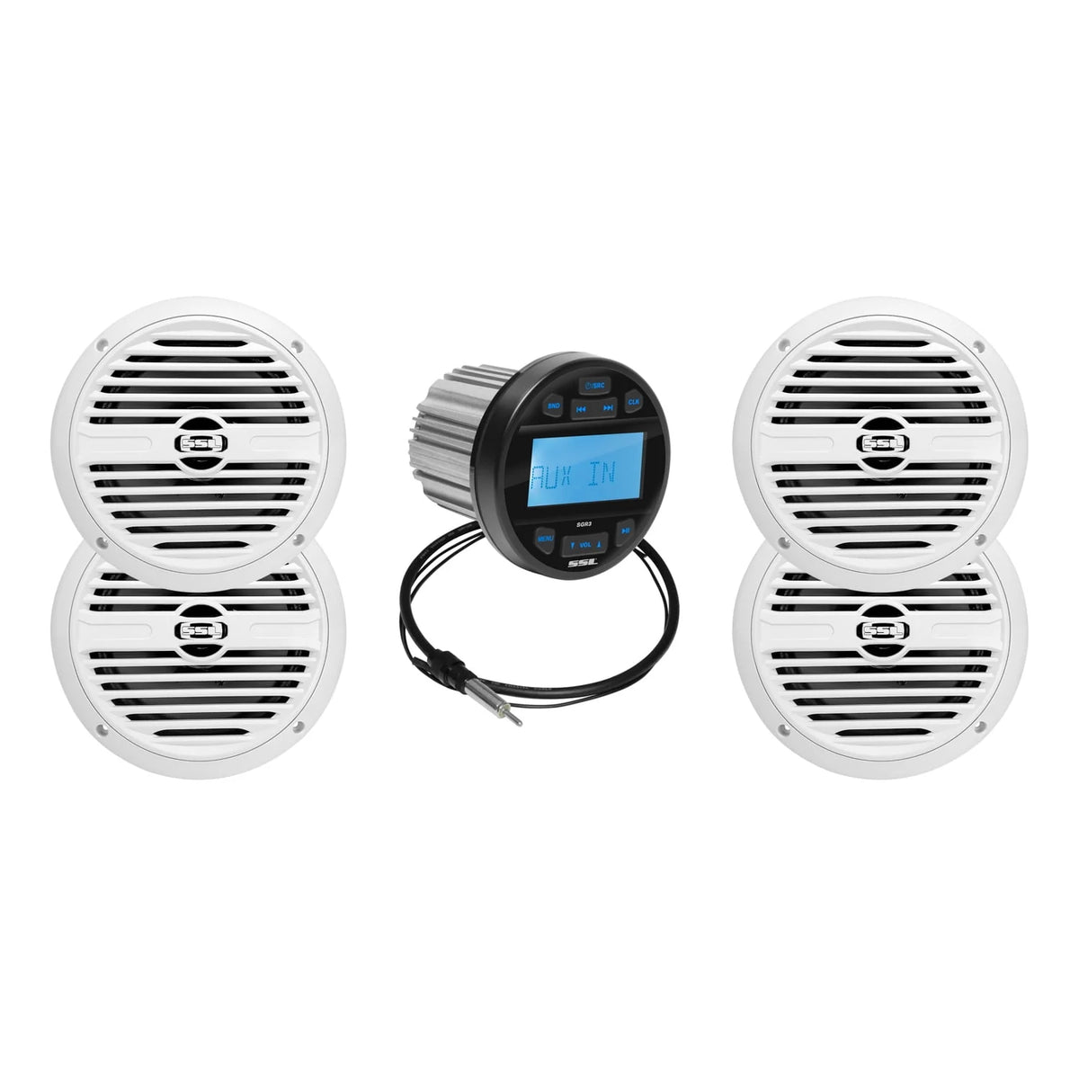 IPX6 Bluetooth Marine Stereo System with 6.5 Inch Speakers O33219