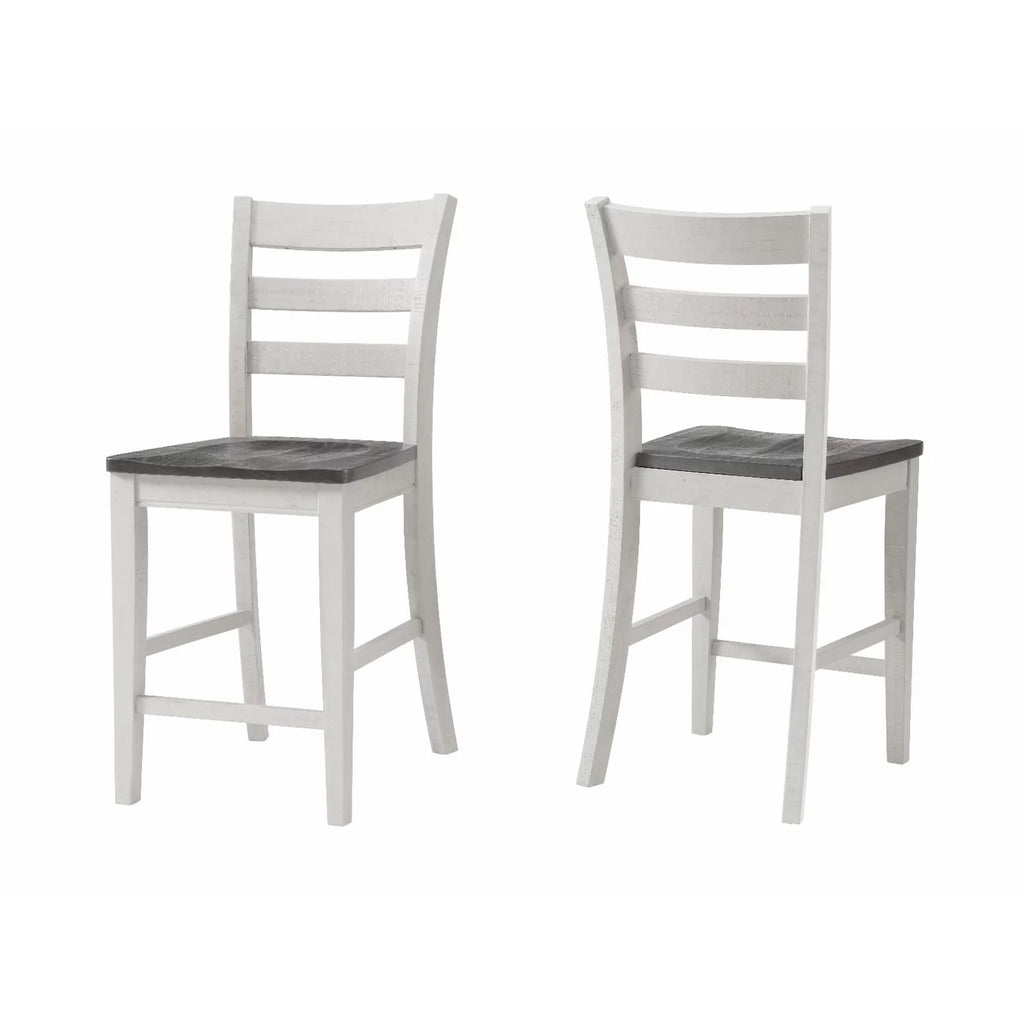 White Solid Wood Counter Height Dining Chair Set of 2 X176766