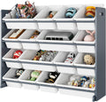 Toy Storage Organizer Cabinet with Shelf and 16 Plastic Bins M461337
