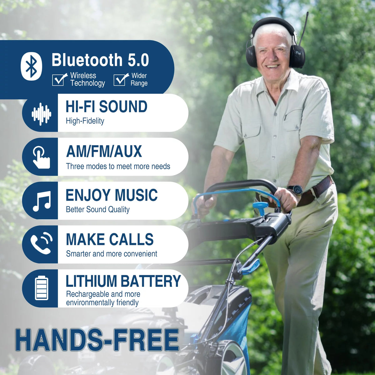 Bluetooth 5.0 AM FM Radio Headphones with Digital Display R21964