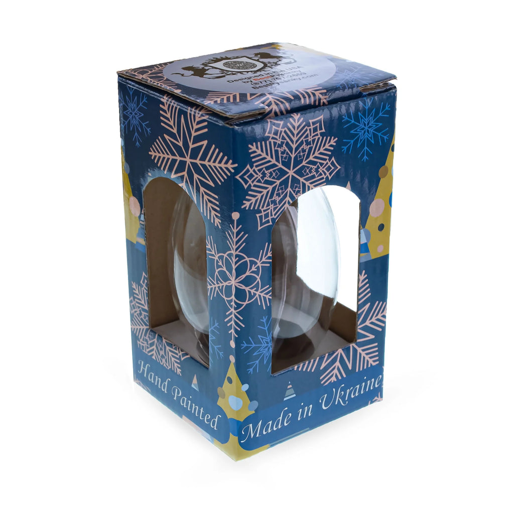 Blue On White Glass Ornament 4 Inches K26930