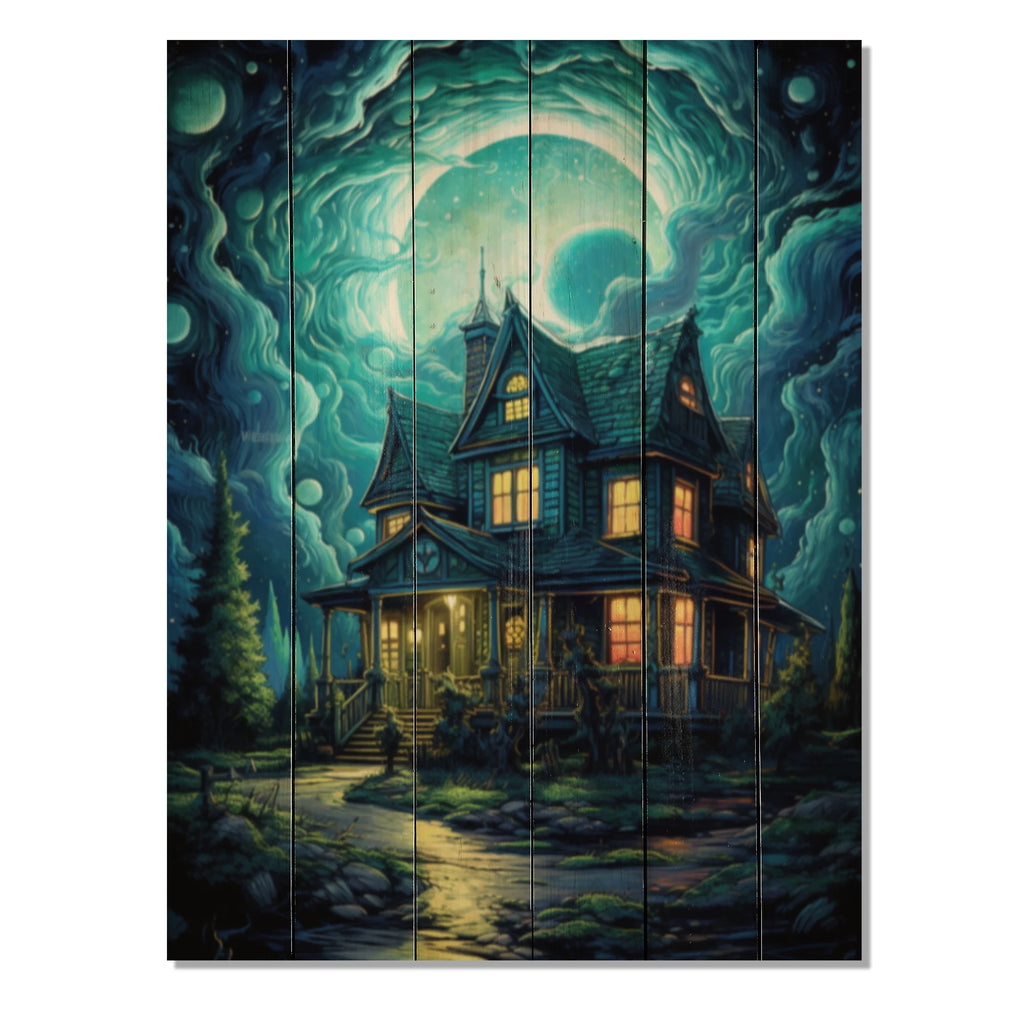 Castles Print on Natural Pine Wood F517