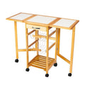 Portable Rolling Drop Leaf Kitchen Table or Storage Trolley Cart F23982