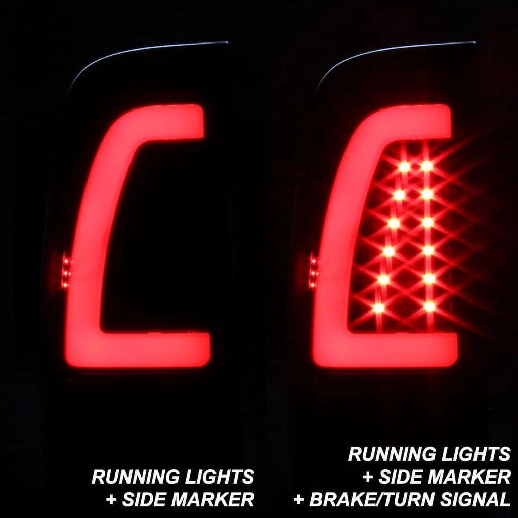 Black Smoked LED Tube Tail Lights Pair Left and Right Z225
