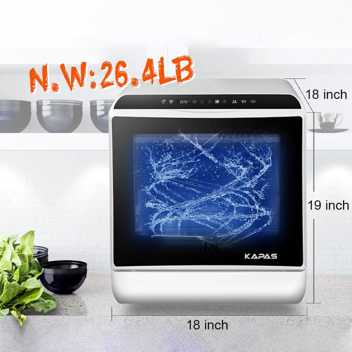 Portable Countertop Dishwasher with Cup and Faucet Adapter B127
