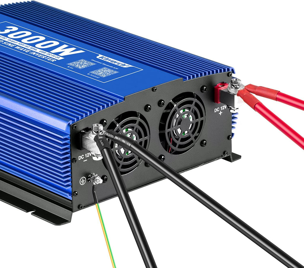 3000W Power Inverter DC12V to 110V AC with 4AC Outlets 2USB Port R3985