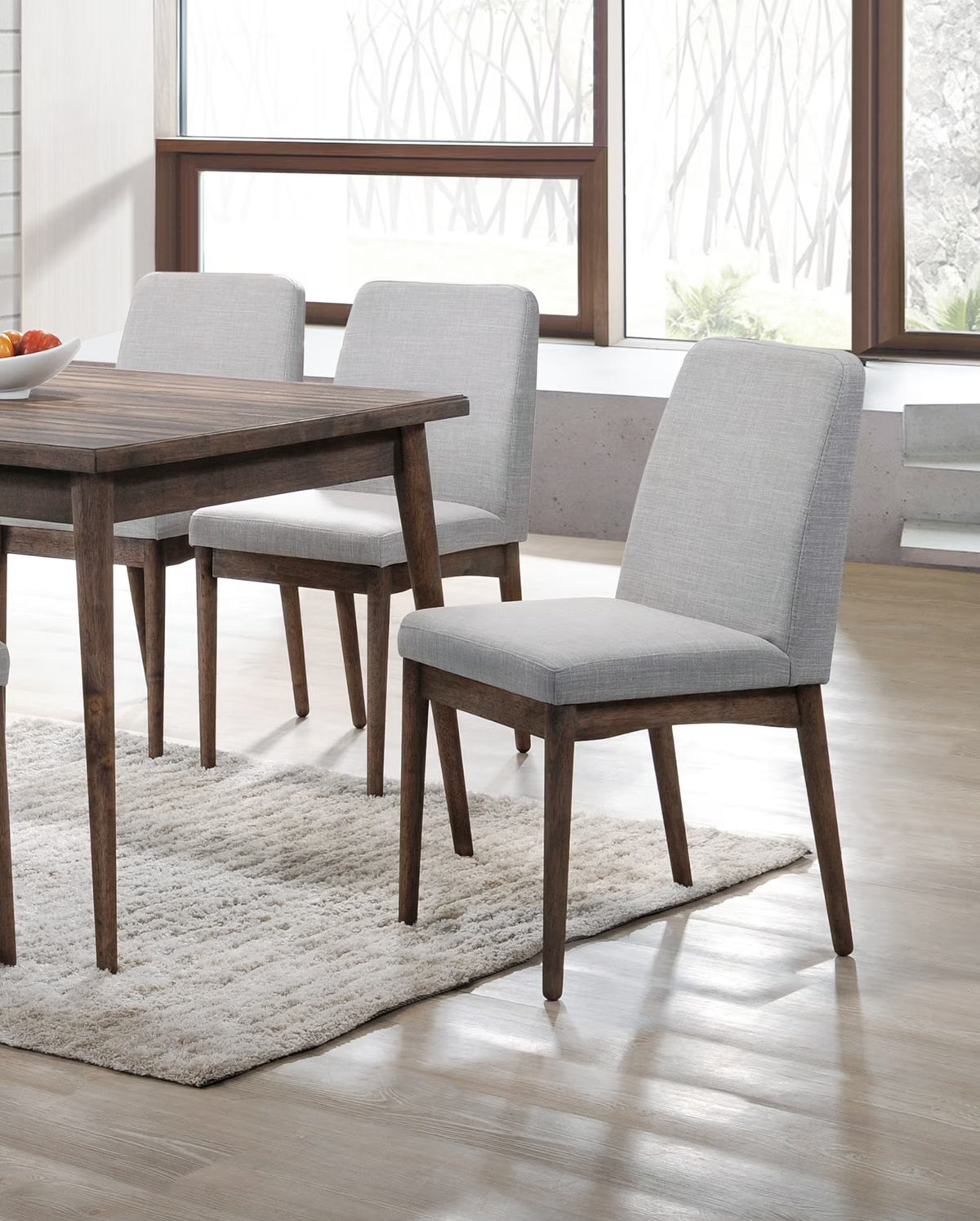 Solid Wood Fabric Upholstered Dining Chairs 2pcs Set L921