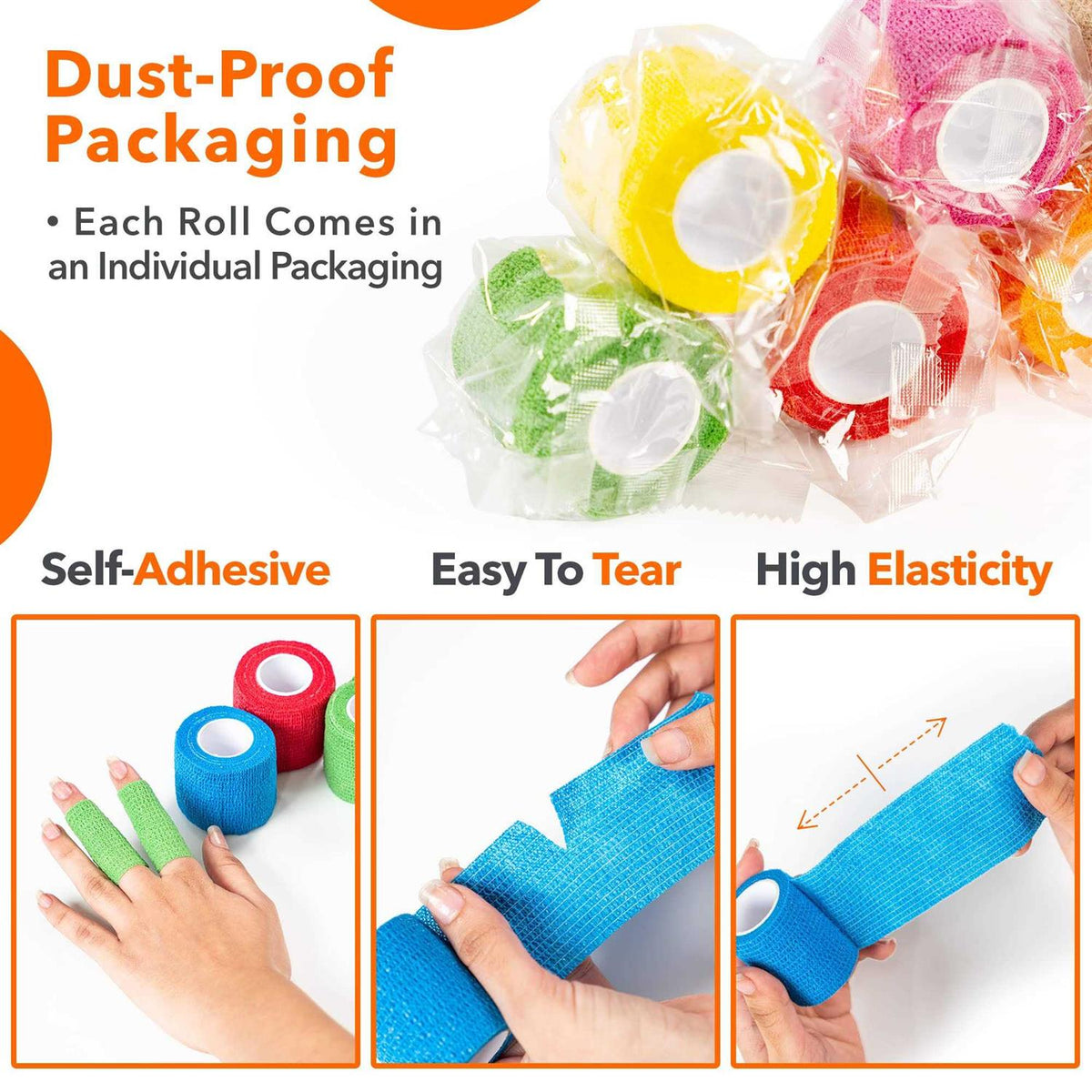 2 inch x 5 Yards Non-Woven Self Adhesive Bandage Wrap K656198