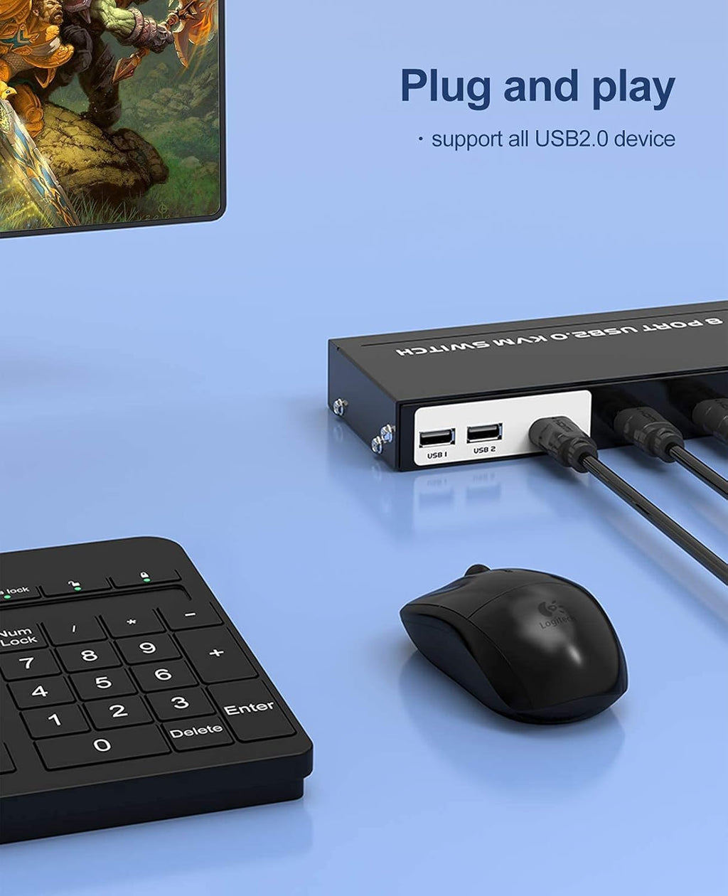 8 Ports 4K 30Hz HDMI KVM Switch S923621