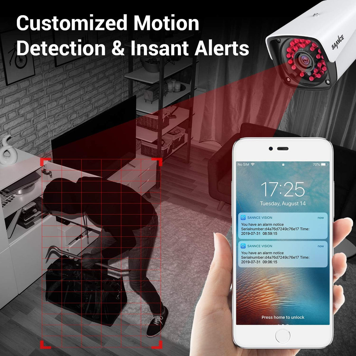 1080P 4 Pcs Security Camera System with 1TB Hard Drive B9558