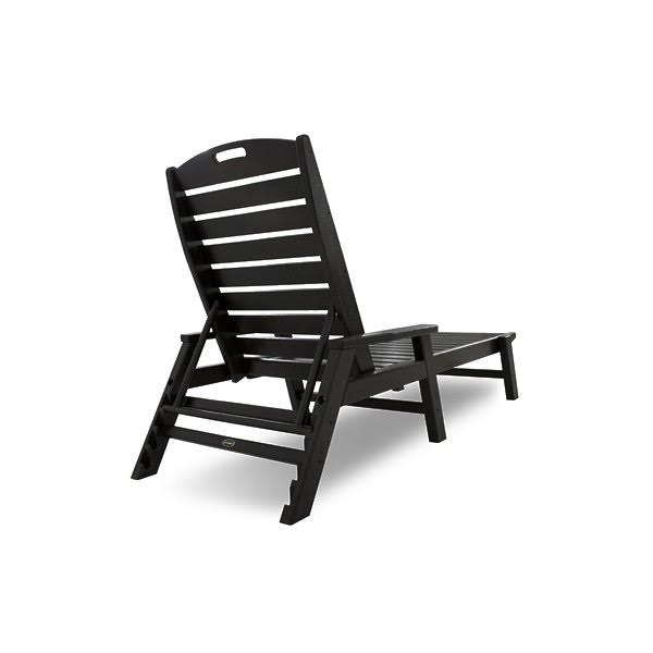 Mahogany Stackable Wheeled Chaise with Arms G5410