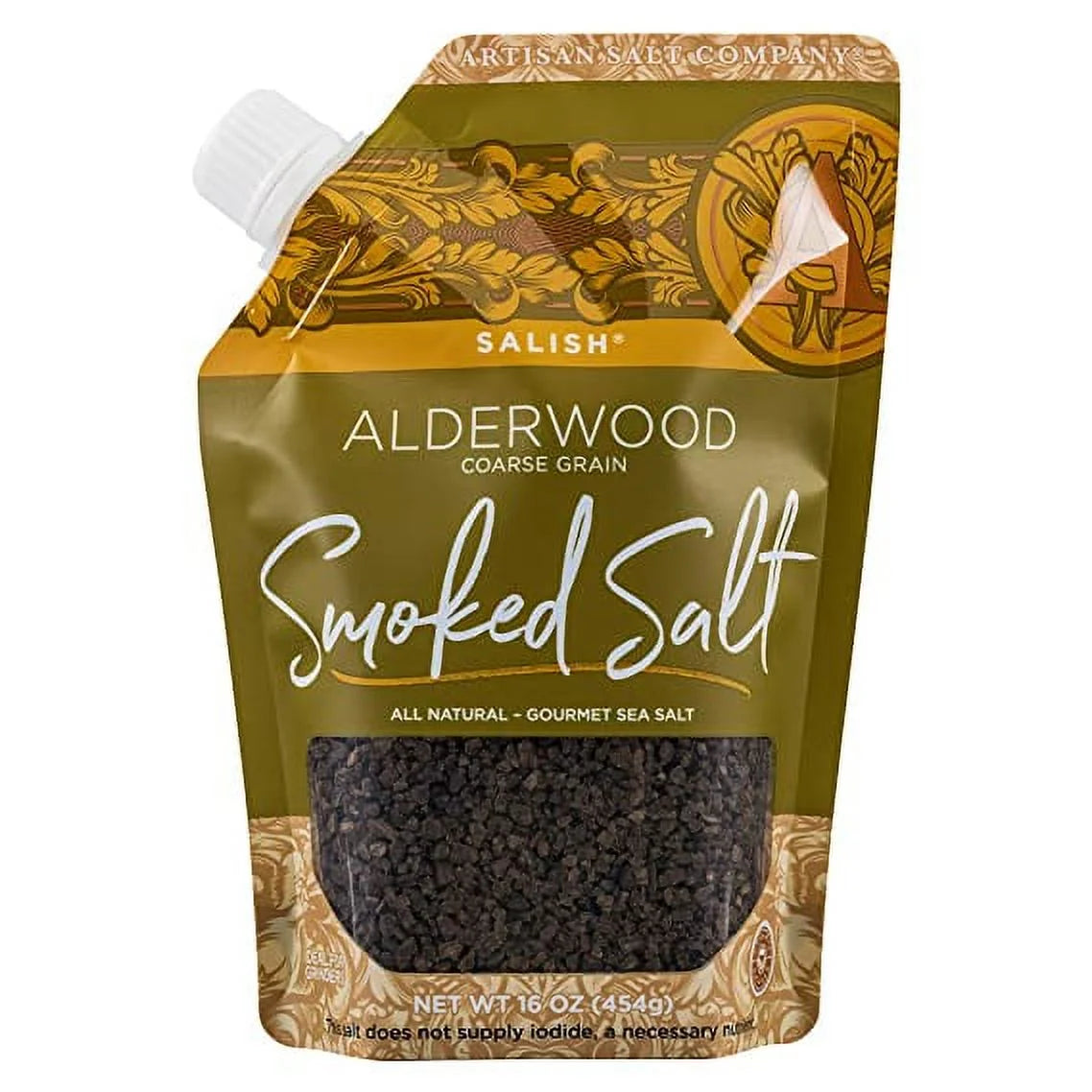 Smoked Sea Salt, Coarse Grain, 16 Ounce K83789